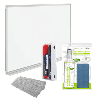 Whiteboard 150 x 100 cm inkl. Tafellöscher, Boardmarker & Reiniger Set