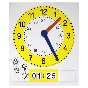 Wissner Folienuhr inkl. Digitalzeigersatz für Tafeln magnetisch, 36 x 29 cm