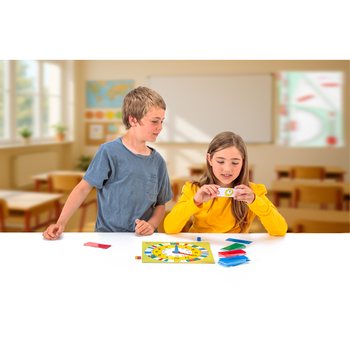 Wissner Mathespiel Uhrzeit mit Spielbrett, 4 Spielsteinen und 90 Aufgabenkärtchen