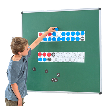 Wissner Rechenleisten magentisch für Tafeln, 8 Stück, bedruckt mit Zahlen und Kreisen